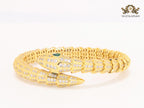 Gold snake and cz bracelet
