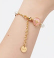 Alphabet CD gold plated multi color pearl bracelet