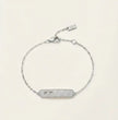 Alphabet MSK Platinum Plated CZ Pave Sliding Stone Bar Bracelet
