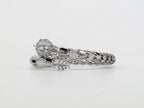 Platinum Snake head cz bracelet with emerald detailing