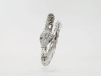 Platinum Snake head cz bracelet with emerald detailing