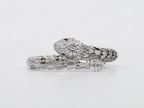 Platinum Snake head cz bracelet with emerald detailing