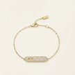 Alphabet MSK Gold Plated CZ Pave Sliding Stone Bar Bracelet