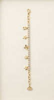 Alphabet CD Gold Plated CZ Charm Tennis Bracelet