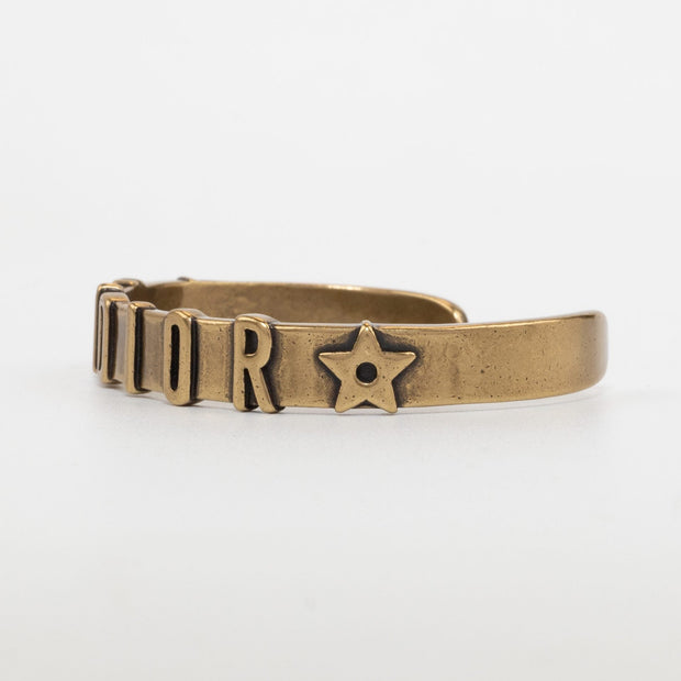 Rustic Copper Alphabet C and D open bracelet