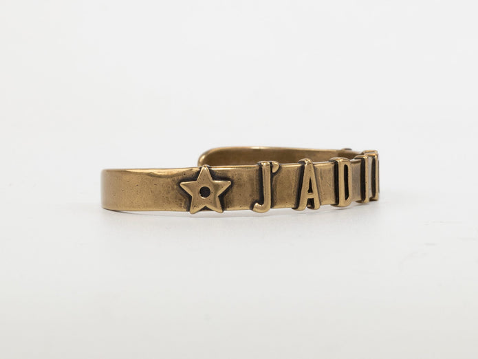 Rustic Copper Alphabet C and D open bracelet