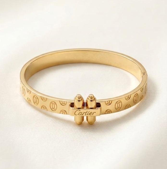 Double C Openable Gold Bracelet
