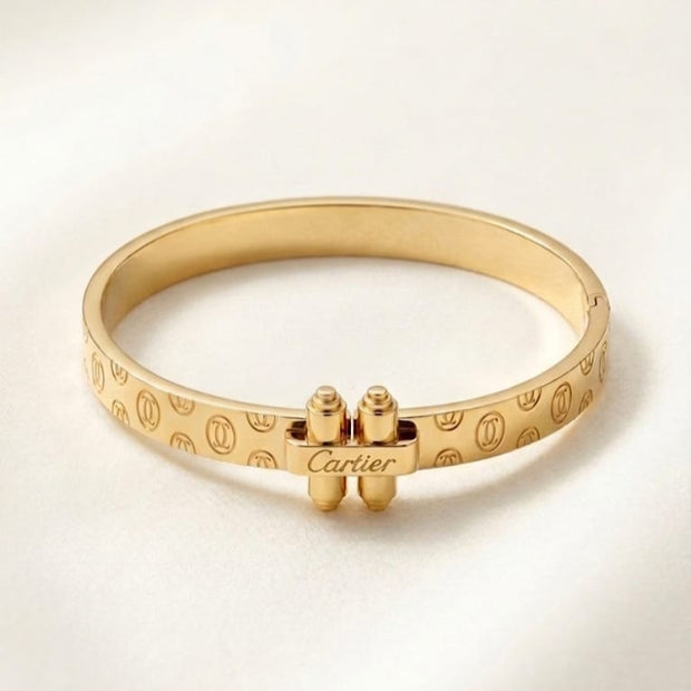 Double C Openable Gold Bracelet