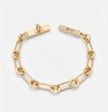 Alpabet H Gold Plated CZ Pave Lock Link Bracelet