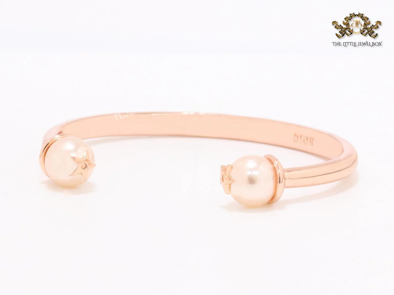 Alphabet CD rose gold and pearl bracelet