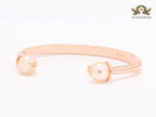Alphabet CD rose gold and pearl bracelet