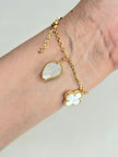 Alphabet VC Gold Butterfly & Clover Charm Bracelet