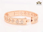Rose gold clover motif CZ bracelet