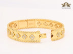 Gold clover motif CZ bracelet