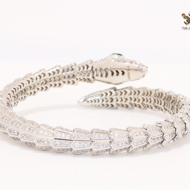 Platinum serpentine and cz bracelet