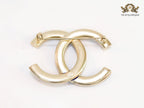 Double C red and blue embossed gold Brooch