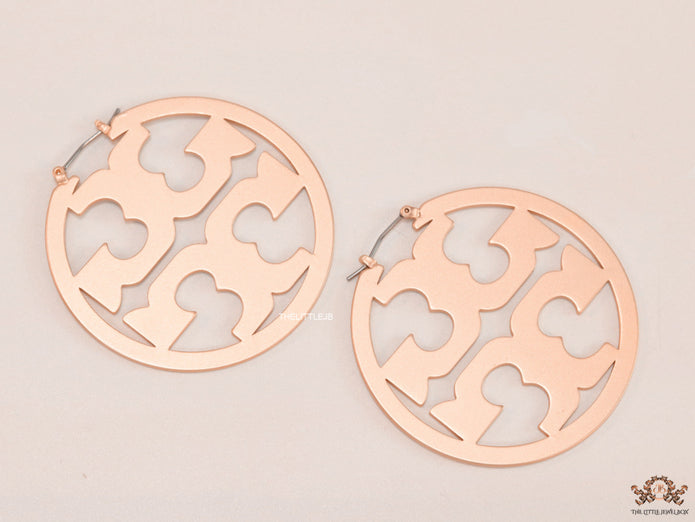 Designer rose gold plated hoop earrings