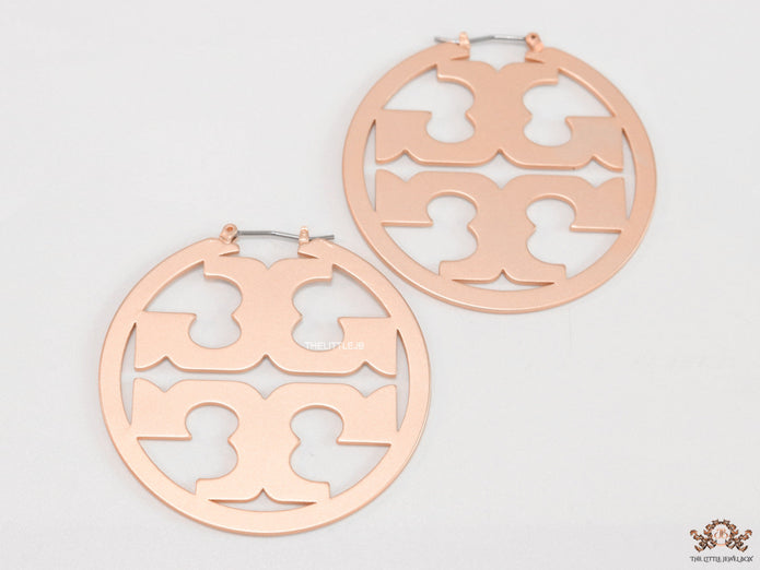 Designer rose gold plated hoop earrings