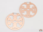 Designer rose gold plated hoop earrings