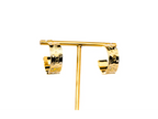 Gold Alphabet CD Textured Hoop Earrings