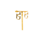 Golden alphabet  V Crystal Hoop Stud Earrings