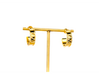 Gold Alphabet V CZ Hoop Earrings