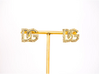 Gold Alphabet DG CZ Stud Earrings