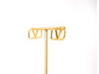Gold Alphabet V Stud Earrings