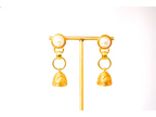 Double C gold pearl dome earring