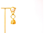 Double C gold pearl dome earring