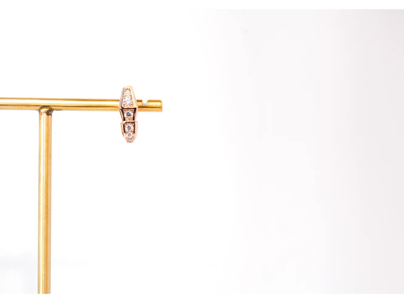 Rose Gold CZ Snake Stud Earrings