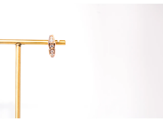 Rose Gold CZ Snake Stud Earrings
