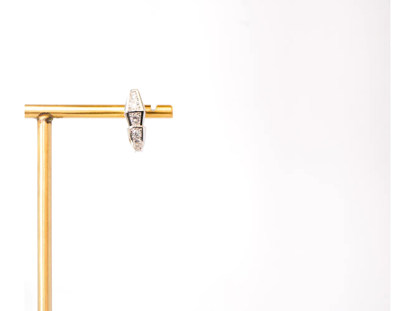 Platinum Plated CZ Snake Hoop Earrings