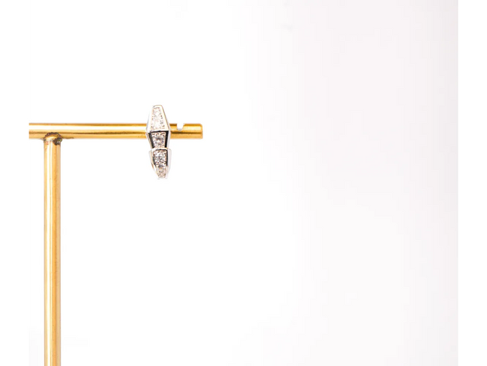Platinum Plated CZ Snake Hoop Earrings