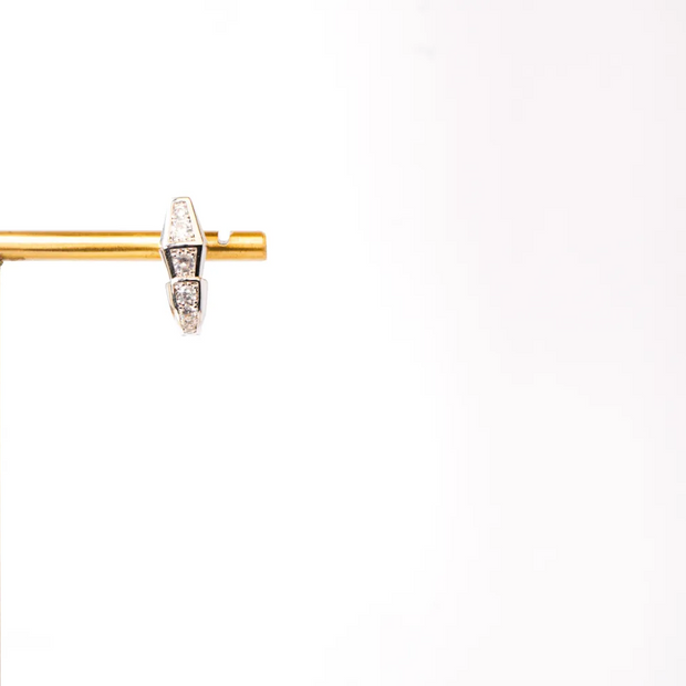 Platinum Plated CZ Snake Hoop Earrings