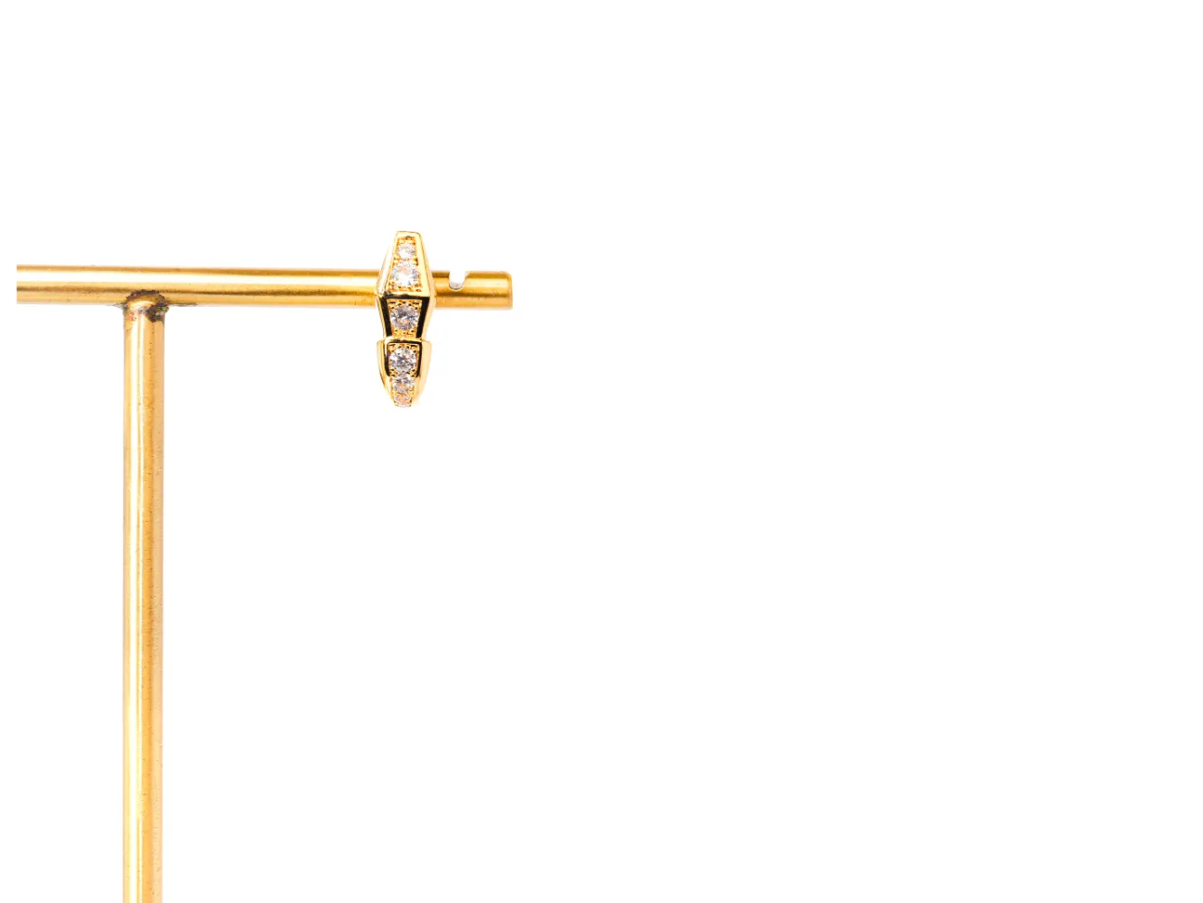 Gold CZ Snake Stud Earrings