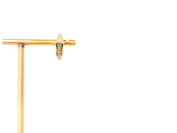 Gold CZ Snake Stud Earrings