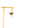 Black and Gold Triangle Stone Drop Earrings