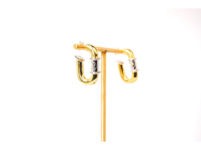 Gold Alphabet VL Hoop Earrings