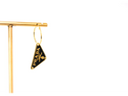Black and Gold Triangle Hoop Earrings