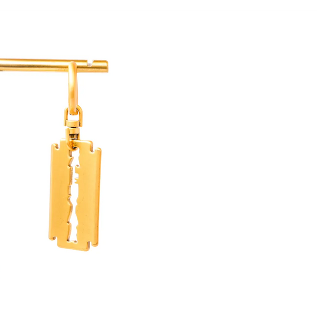 Gold Razor Blade Hoop Earrings