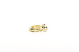 Alphabet V Pearl Dome Ring