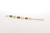 Gold Alphabet DG Gemstone Link Bracelet