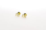 White Alphabet M Stud Earrings