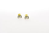 Black Alphabet M Stud Earrings