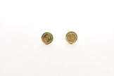 Gold Round Crystal Stud Earrings