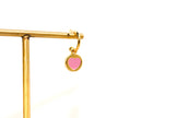 Gold Plated Pink Heart Hoop Earrings