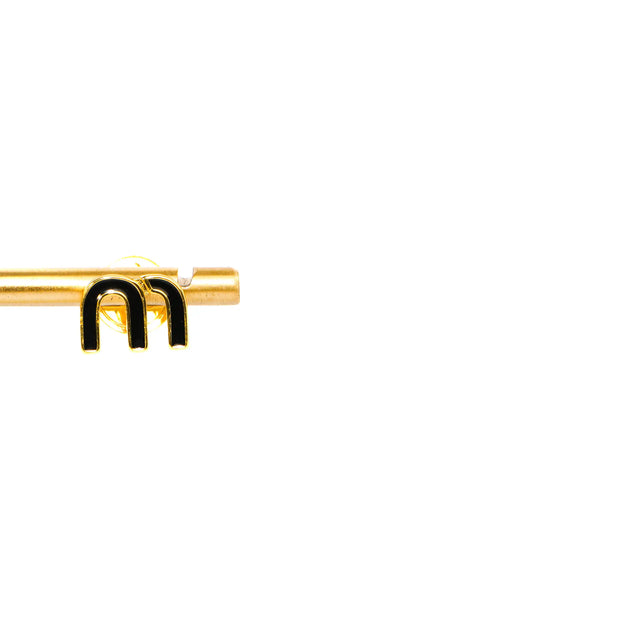 Black Alphabet M Stud Earrings