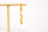 Gold Greek Key Pattern Hoop Earrings