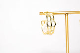 Alphabet CD Pearl Hoop Earrings